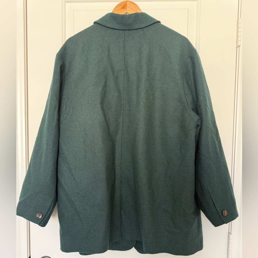 Madewell The Brushed Oversized Dorset Blazer Green Wool Jacket Plus Size 1X - Picture 4 of 10